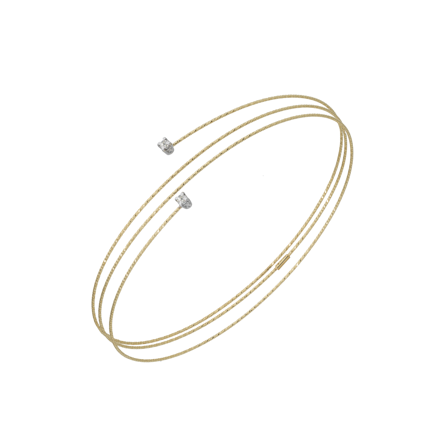 BRACCIALE SILENZIO 3 GIRI ORO E DIAMANTI - Tangredi Gioielleria