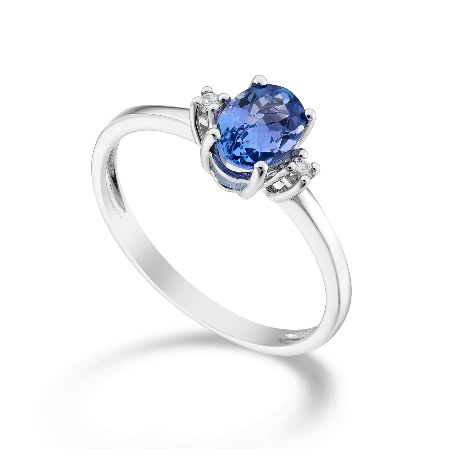 ANELLO ORO BIANCO CON TANZANITE E DIAMANTI - Tangredi Gioielleria