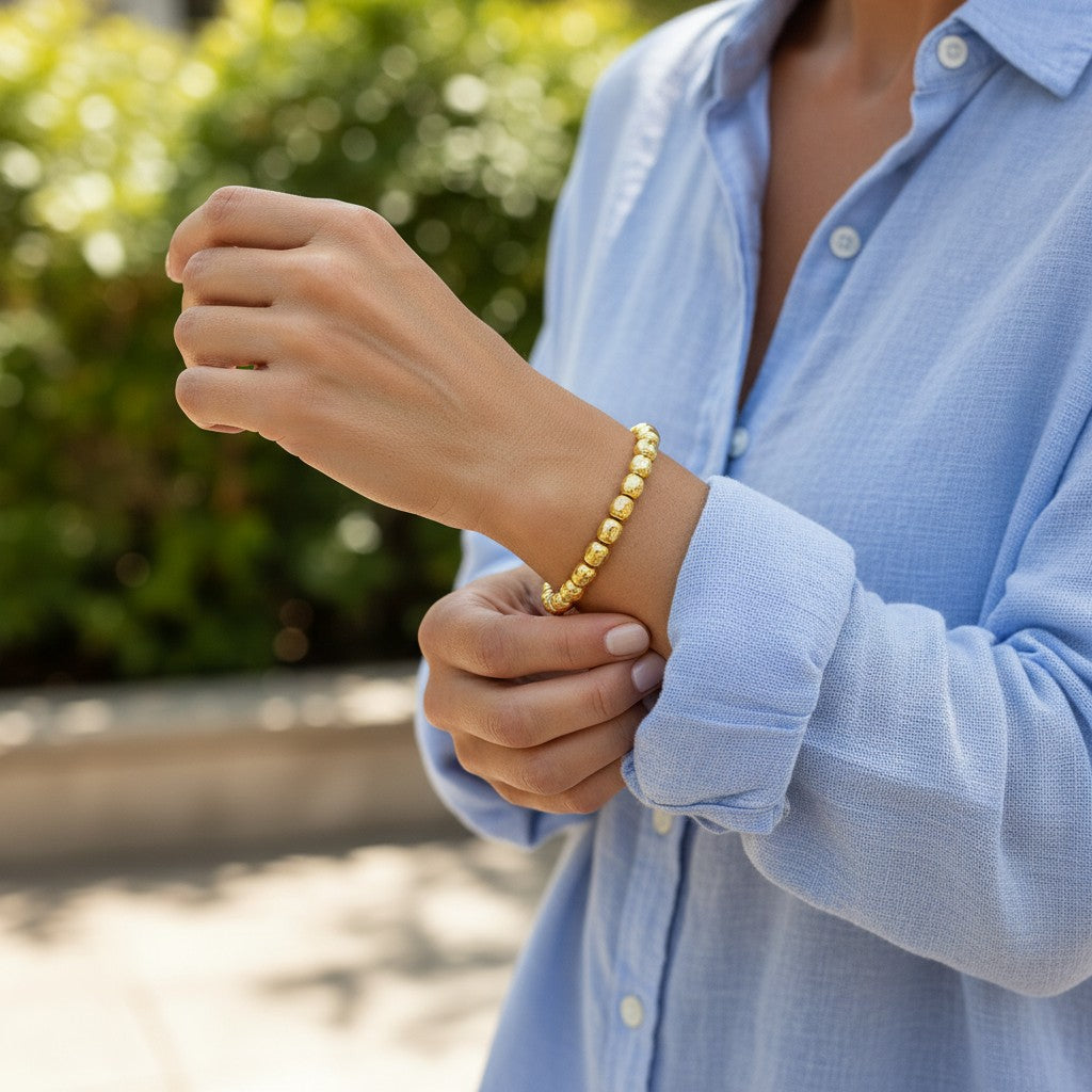 BRACCIALE DADI GRANDI DORATO - Tangredi Gioielleria