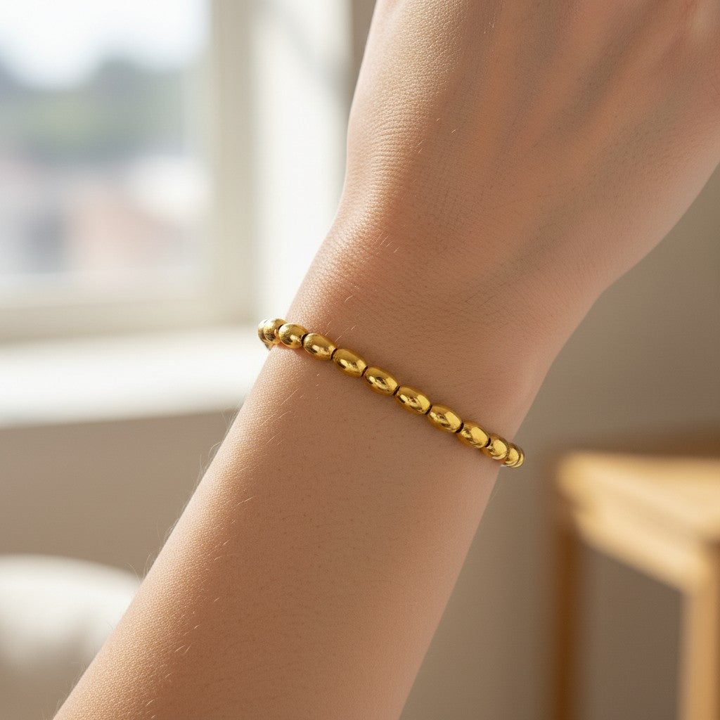 BRACCIALE MAGLIE OVALI DORATO - Tangredi Gioielleria