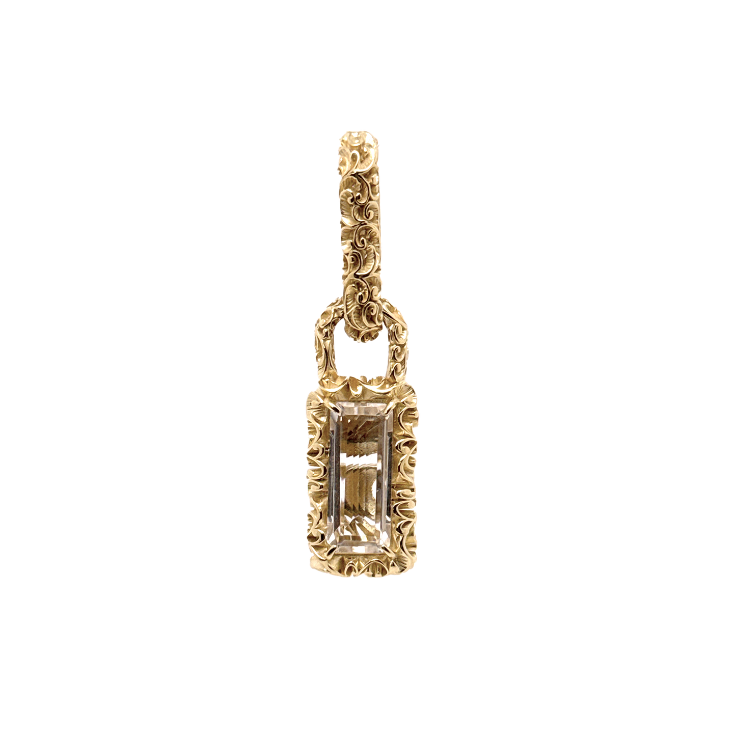 CIONDOLO DORATO CON CRISTALLO DI ROCCA