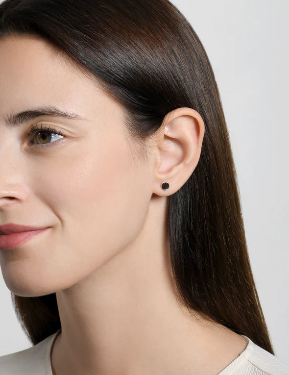 ORECCHINO SMALL PAILLETTE NERO - Tangredi Gioielleria