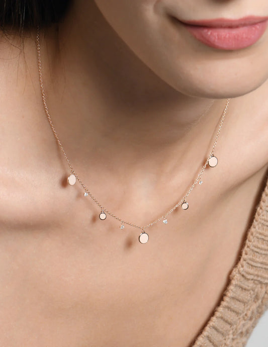 COLLANA PAILLETTE ORO, SMALTO E DIAMANTI - Tangredi Gioielleria