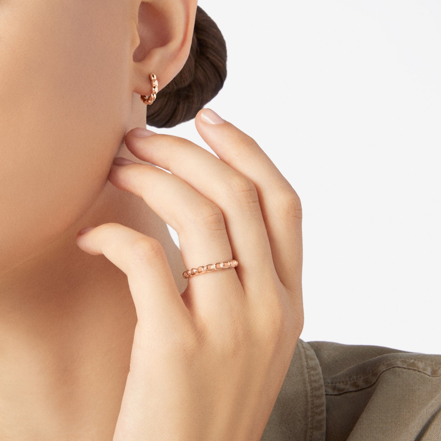 ANELLO GRANELLI ORO ROSA - Tangredi Gioielleria