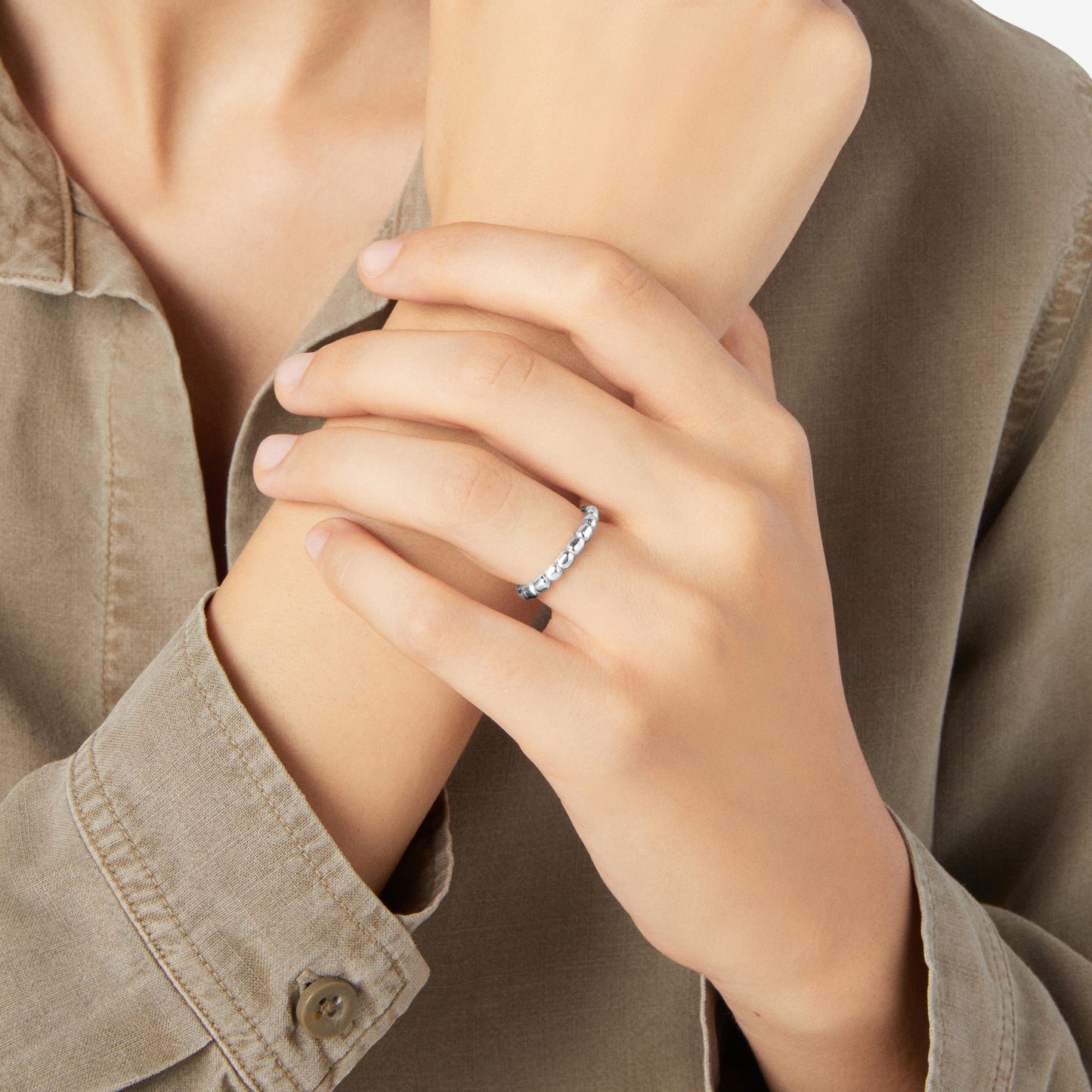 ANELLO GRANELLI ARGENTO - Tangredi Gioielleria