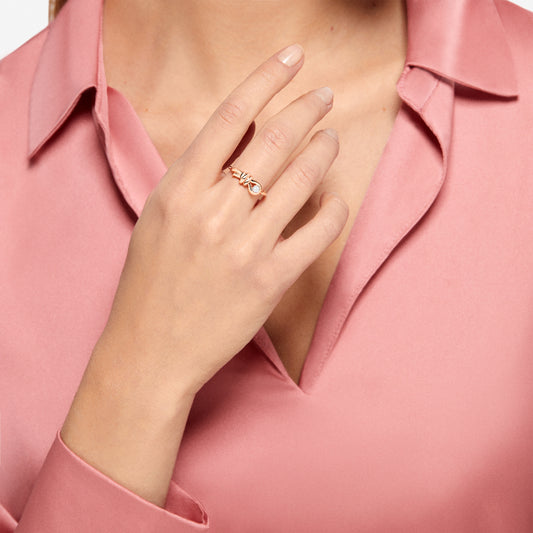 ANELLO NODO ORO ROSA E DIAMANTE - Tangredi Gioielleria