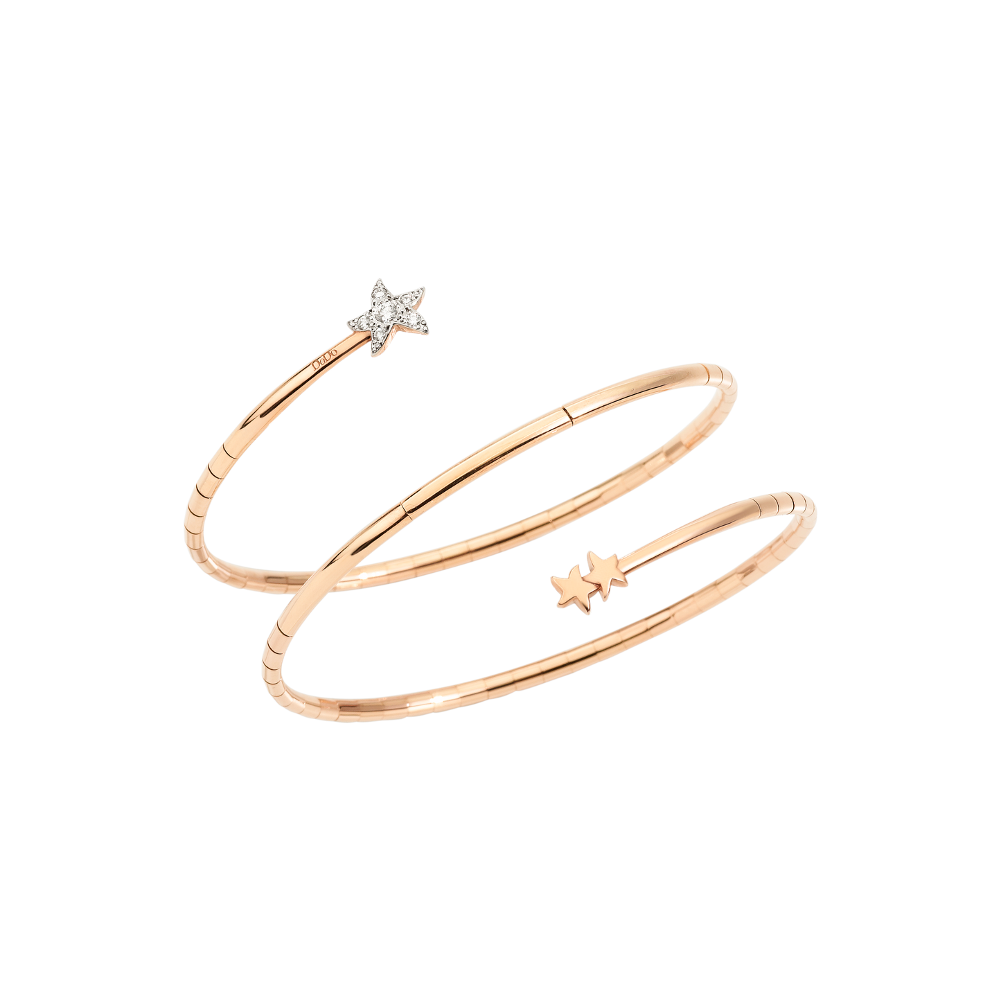 BRACCIALE A SPIRALE STELLE ORO ROSA E DIAMANTI