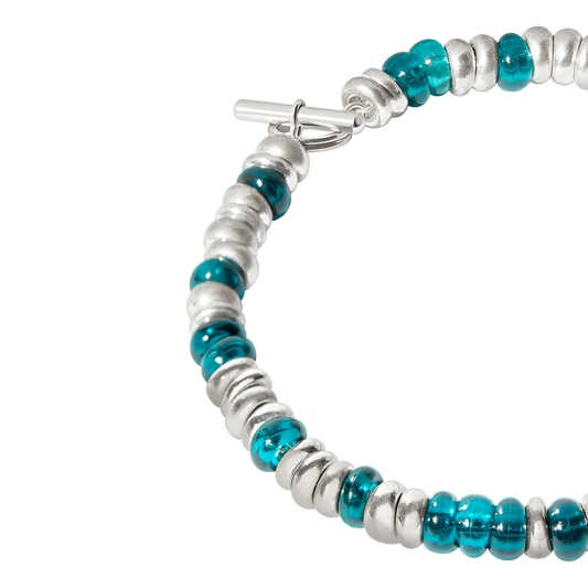 BRACCIALE RONDELLE ARGENTO E PLASTICA RICICLATA - Tangredi Gioielleria