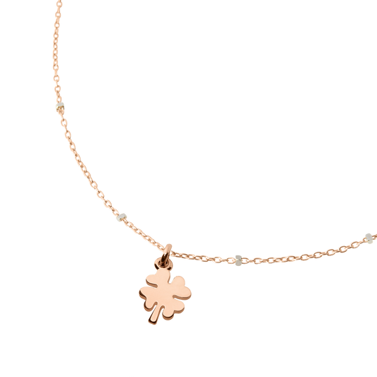 COLLANA MINI QUADRIFOGLIO ORO ROSA - Tangredi Gioielleria
