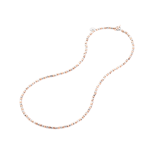 COLLANA MINI GRANELLI ARGENTO E ORO ROSA - Tangredi Gioielleria