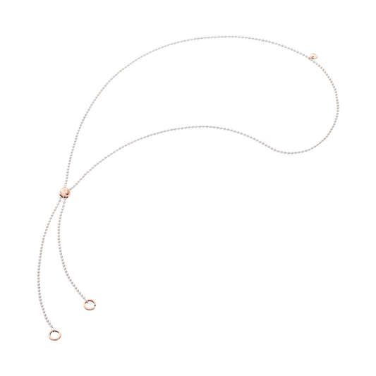COLLANA BOLLICINE LARIAT ARGENTO E ORO ROSA - Tangredi Gioielleria