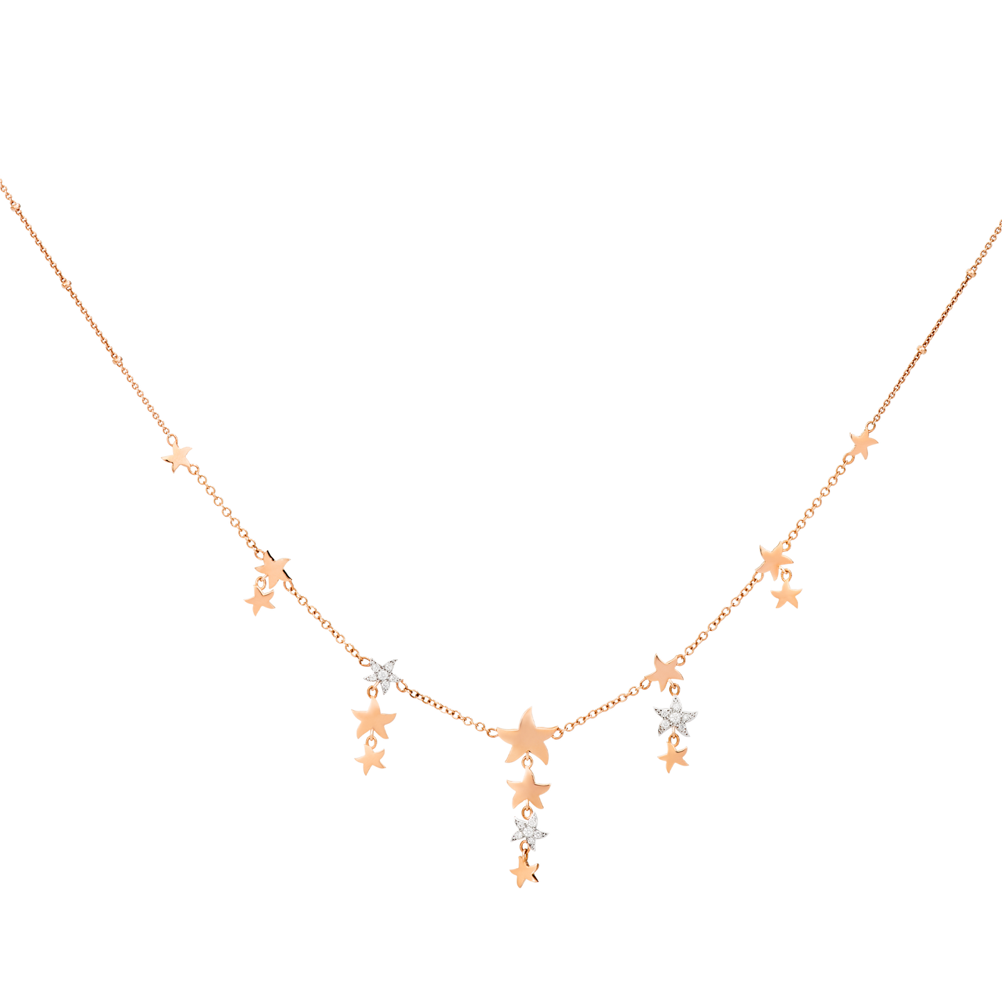 COLLANA STELLE ORO ROSA E DIAMANTI