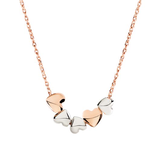 COLLANA CUORE ORO ROSA E ARGENTO - Tangredi Gioielleria