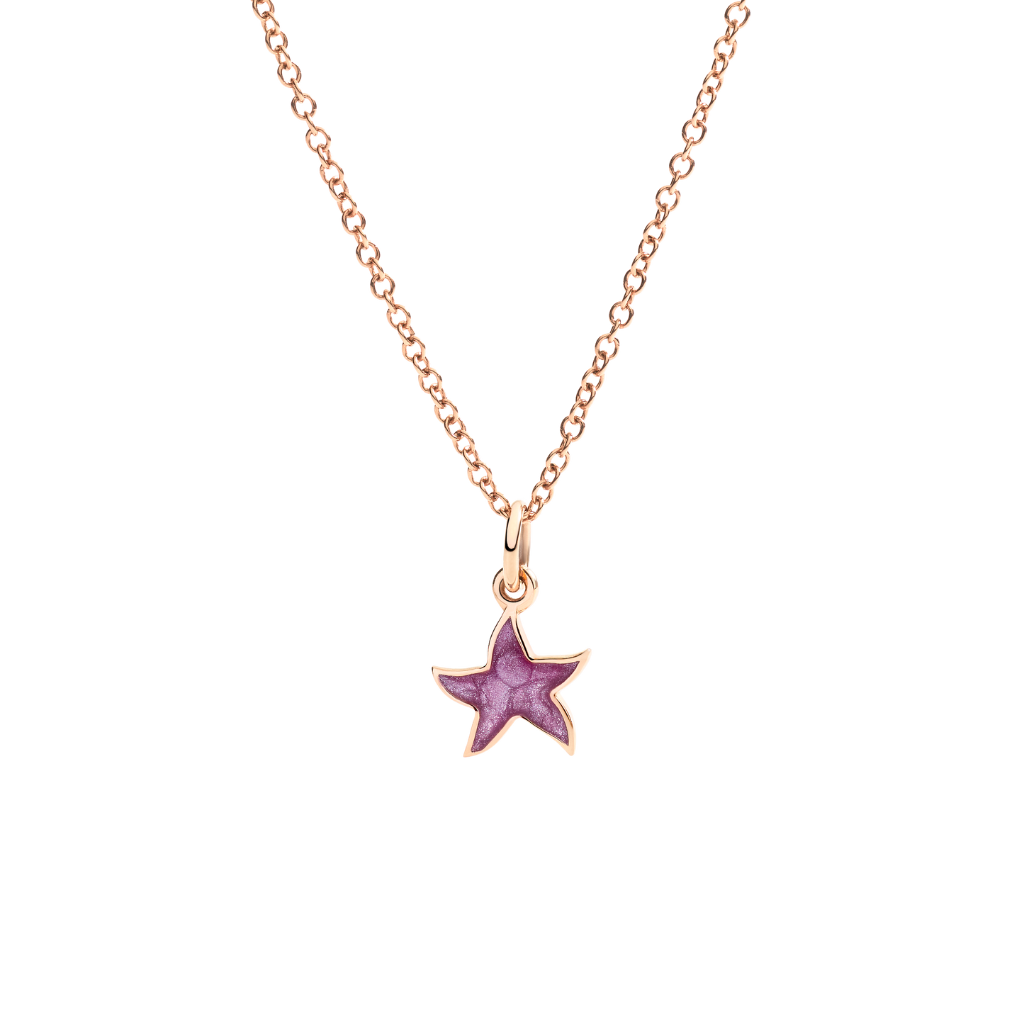 CIONDOLO STELLINA ORO ROSA E SMALTO