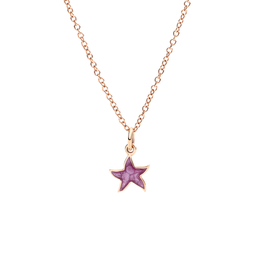 CIONDOLO STELLINA ORO ROSA E SMALTO