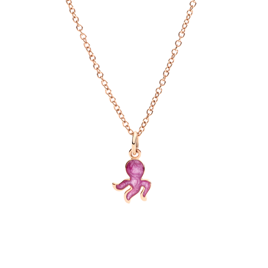 CIONDOLO POLPO ORO ROSA E SMALTO - Tangredi Gioielleria