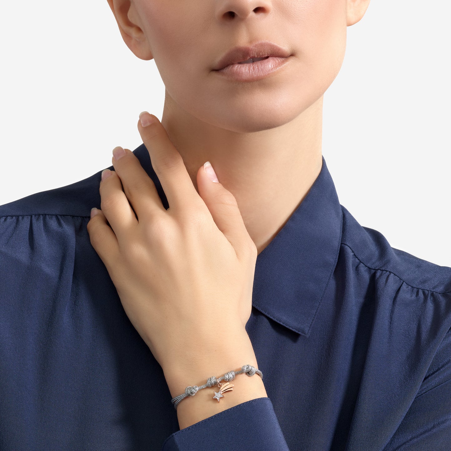 CIONDOLO STELLA COMETA ORO ROSA E SMALTO - Tangredi Gioielleria