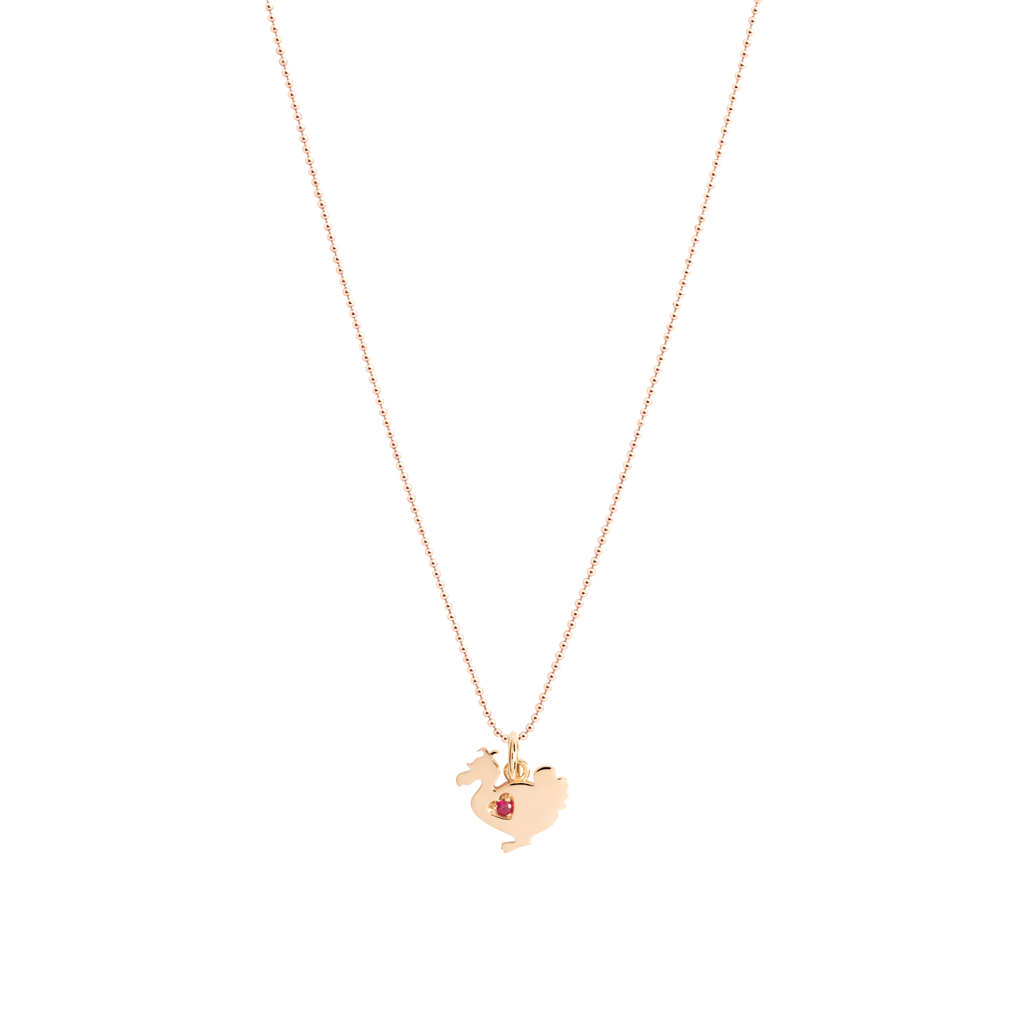 CIONDOLO LADY DODO ORO ROSA E RUBINO - Tangredi Gioielleria