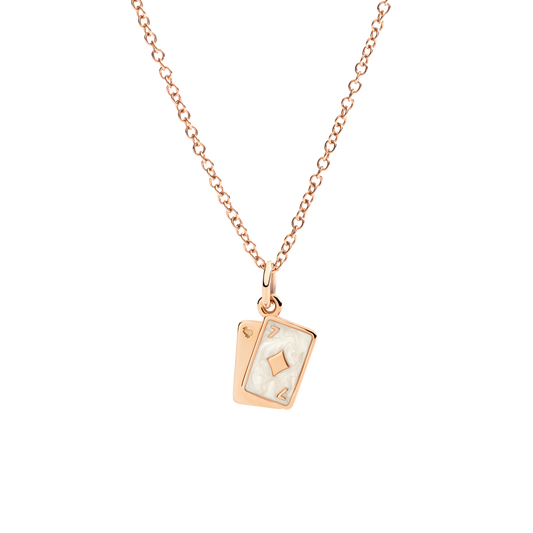 CIONDOLO CARTE ORO ROSA E SMALTO - Tangredi Gioielleria