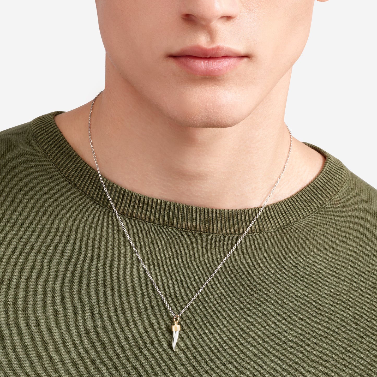 CIONDOLO CORNETTO ORO GIALLO E ARGENTO - Tangredi Gioielleria