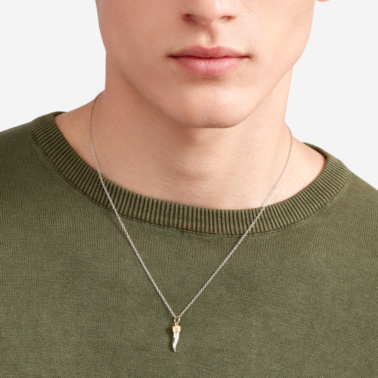 CIONDOLO CORNETTO ORO GIALLO E ARGENTO - Tangredi Gioielleria