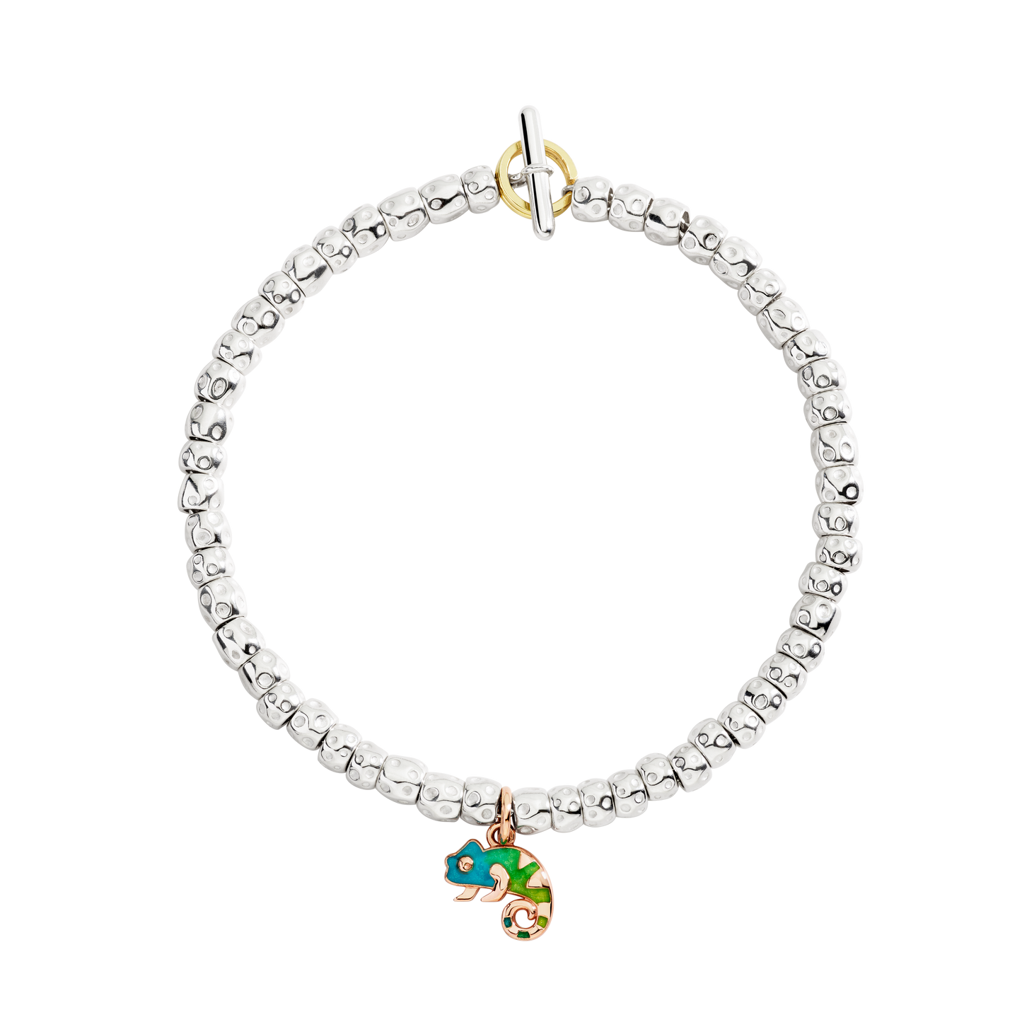 CIONDOLO CAMALEONTE ORO ROSA E SMALTO - Tangredi Gioielleria