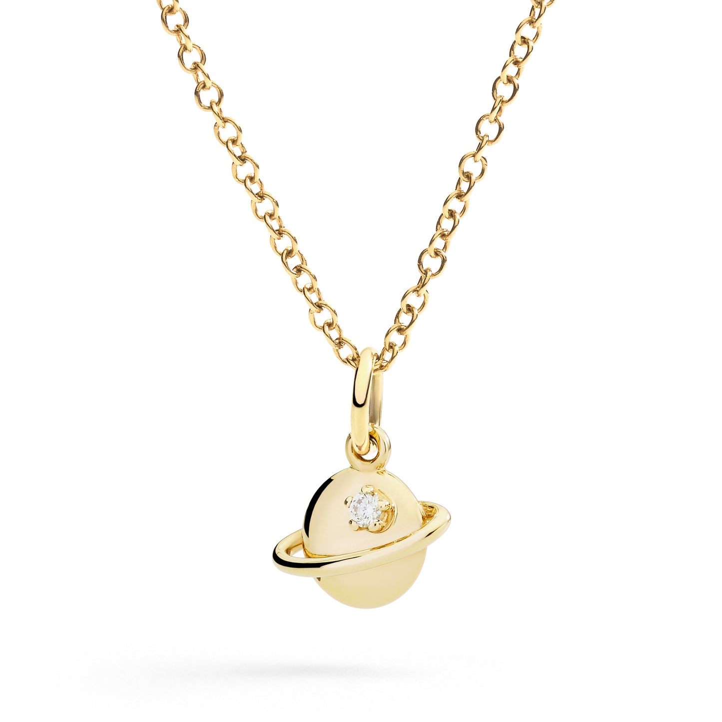 CIONDOLO PIANETA ORO GIALLO E DIAMANTE - Tangredi Gioielleria
