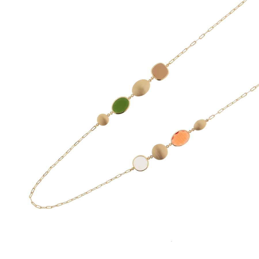 COLLANA LUNGA CON PASTE VITREE MULTICOLORE