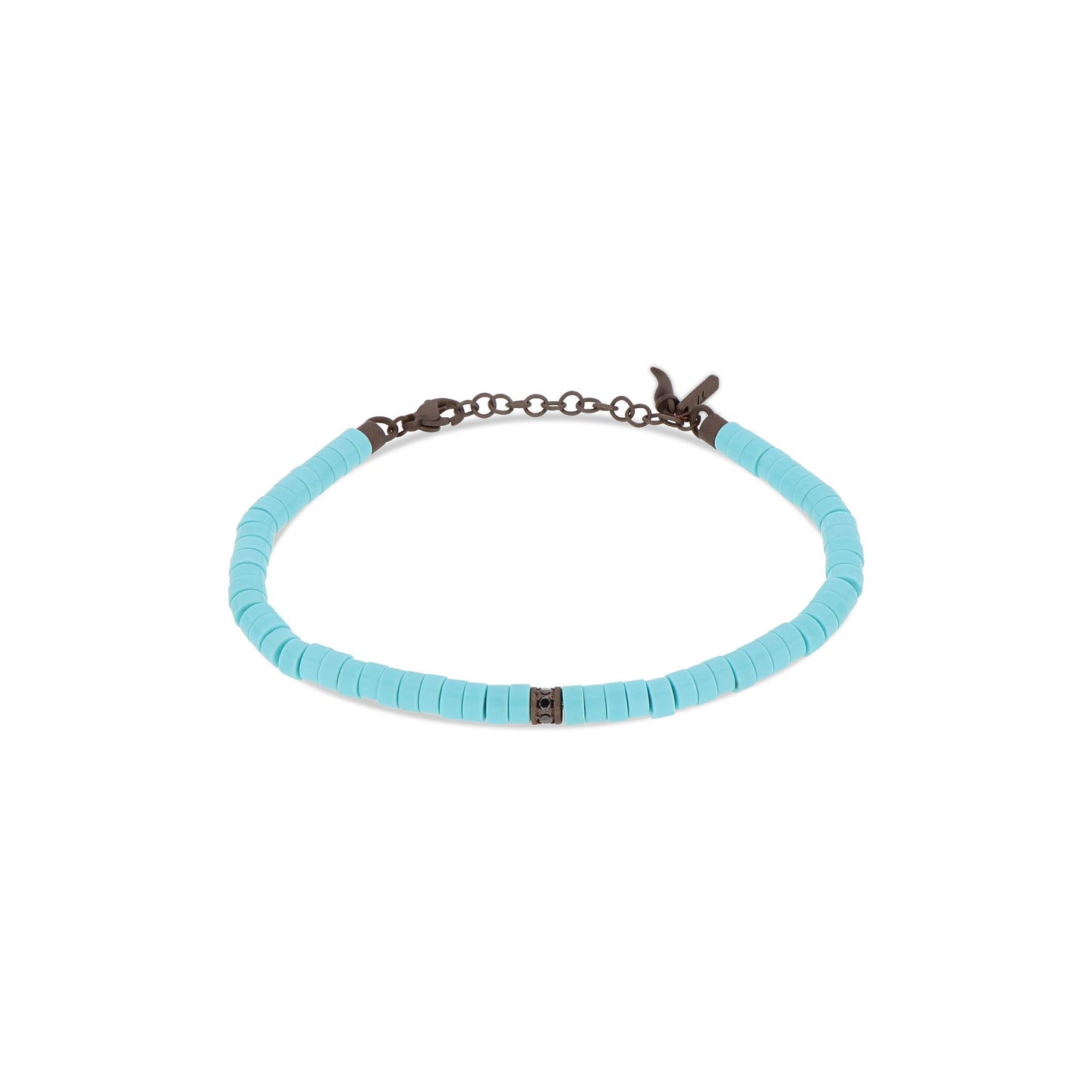 BRACCIALE TITANIO E DISCHETTI TURCHESI - Tangredi Gioielleria