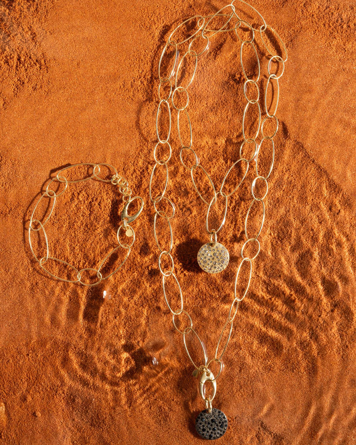 COLLANA LUNGA MAGLIE OVALI DORATA - Tangredi Gioielleria