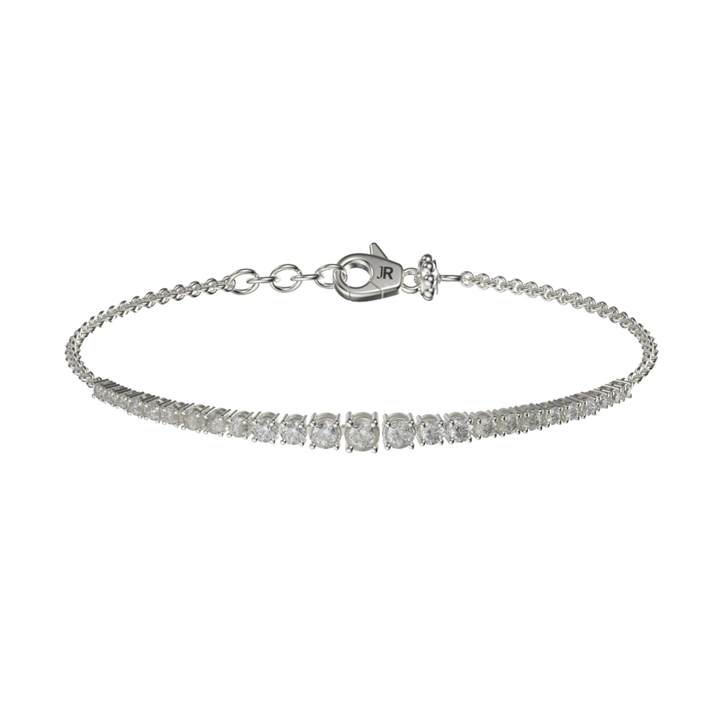BRACCIALE EVOLUTION BARRETTA TITANIO SILVER E DIAMANTI LAB. - Tangredi Gioielleria