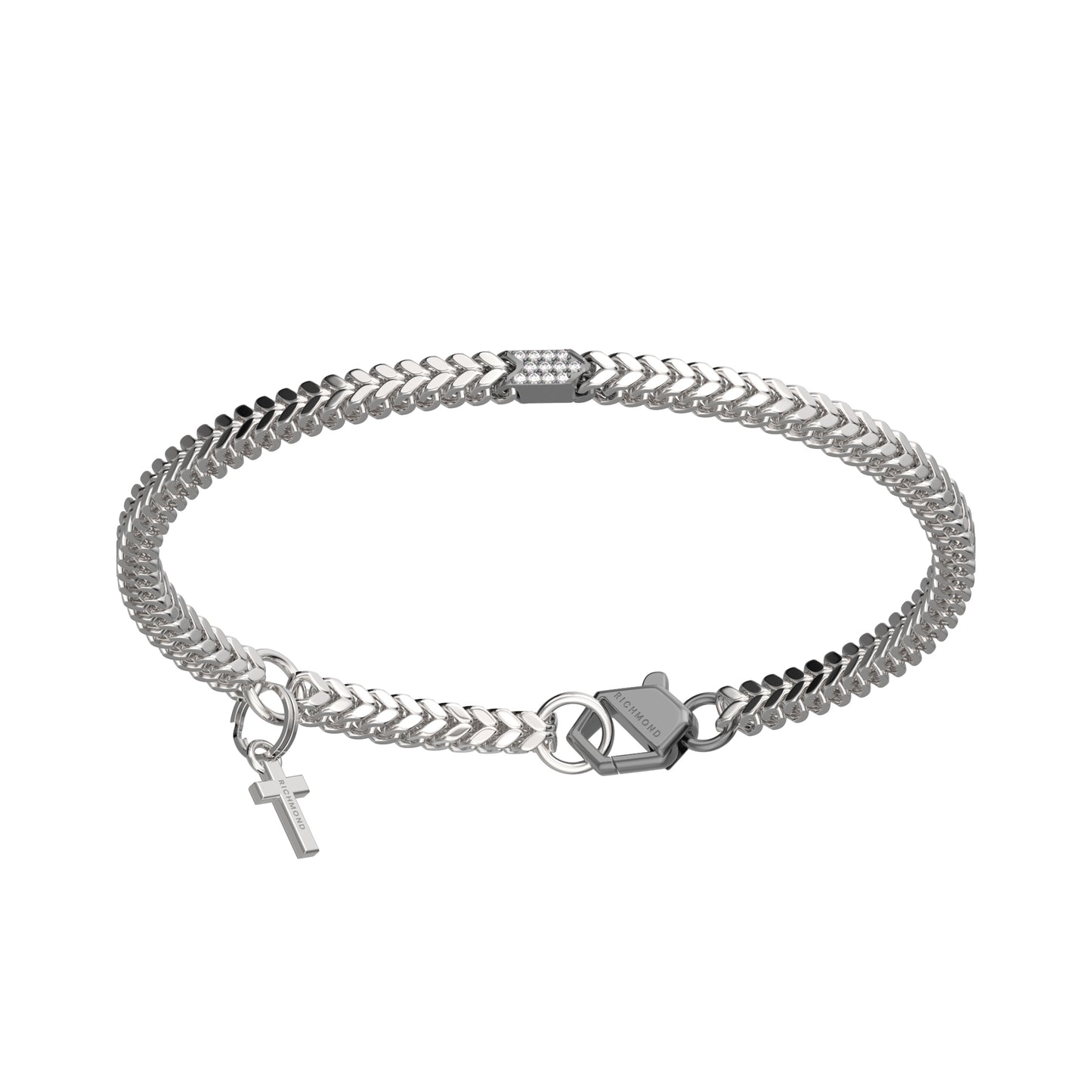BRACCIALE RANGE CHAIN E BARRETTA CON BRILLANTI LAB. - Tangredi Gioielleria