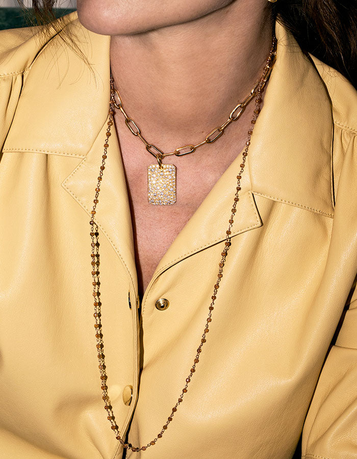 PENDENTE RETTANGOLARE GRANDE NERO