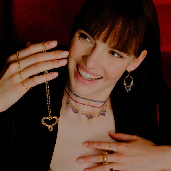 GIROCOLLO PENTAGRAMMA RUBINO