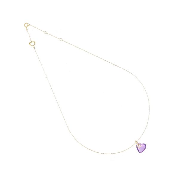 GIROCOLLO BATTITO CUORE VIOLA - Tangredi Gioielleria