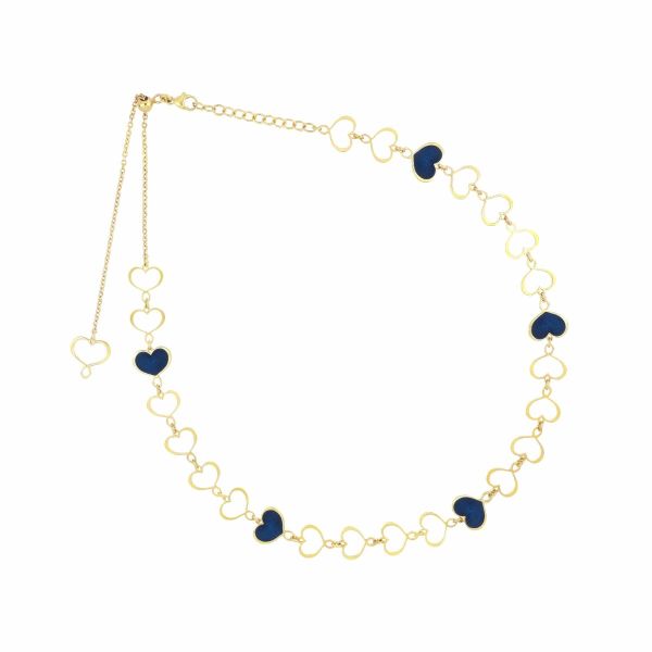 CHOCKER CUORI SMALTO BLU