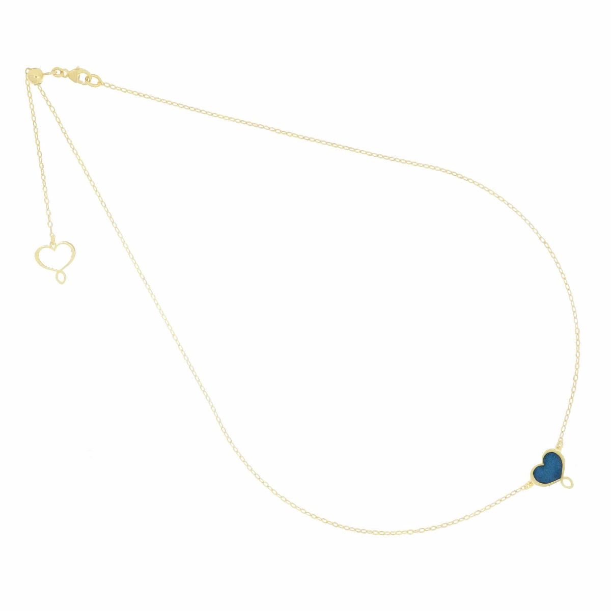 GIROCOLLO CUORE SMALTO BLU