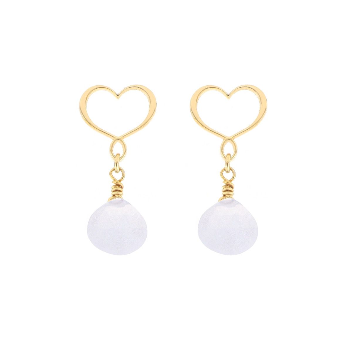ORECCHINI CUORE CALCEDONIO