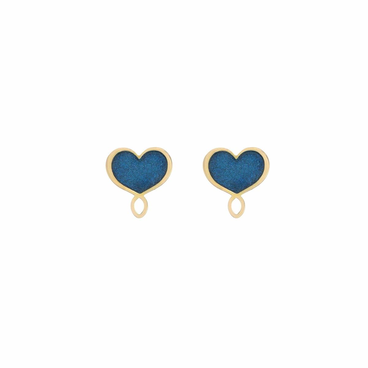 ORECCHINI CUORE SMALTO BLU