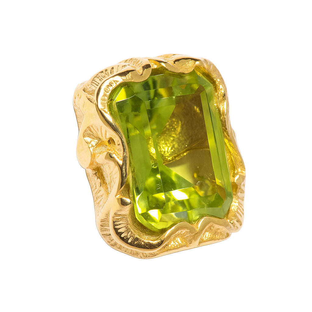 ORECCHINI PETIT DORATI CON PERIDOTO - Tangredi Gioielleria