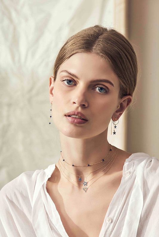 GIROCOLLO CUORE MAMAN POLVERE BLU - Tangredi Gioielleria