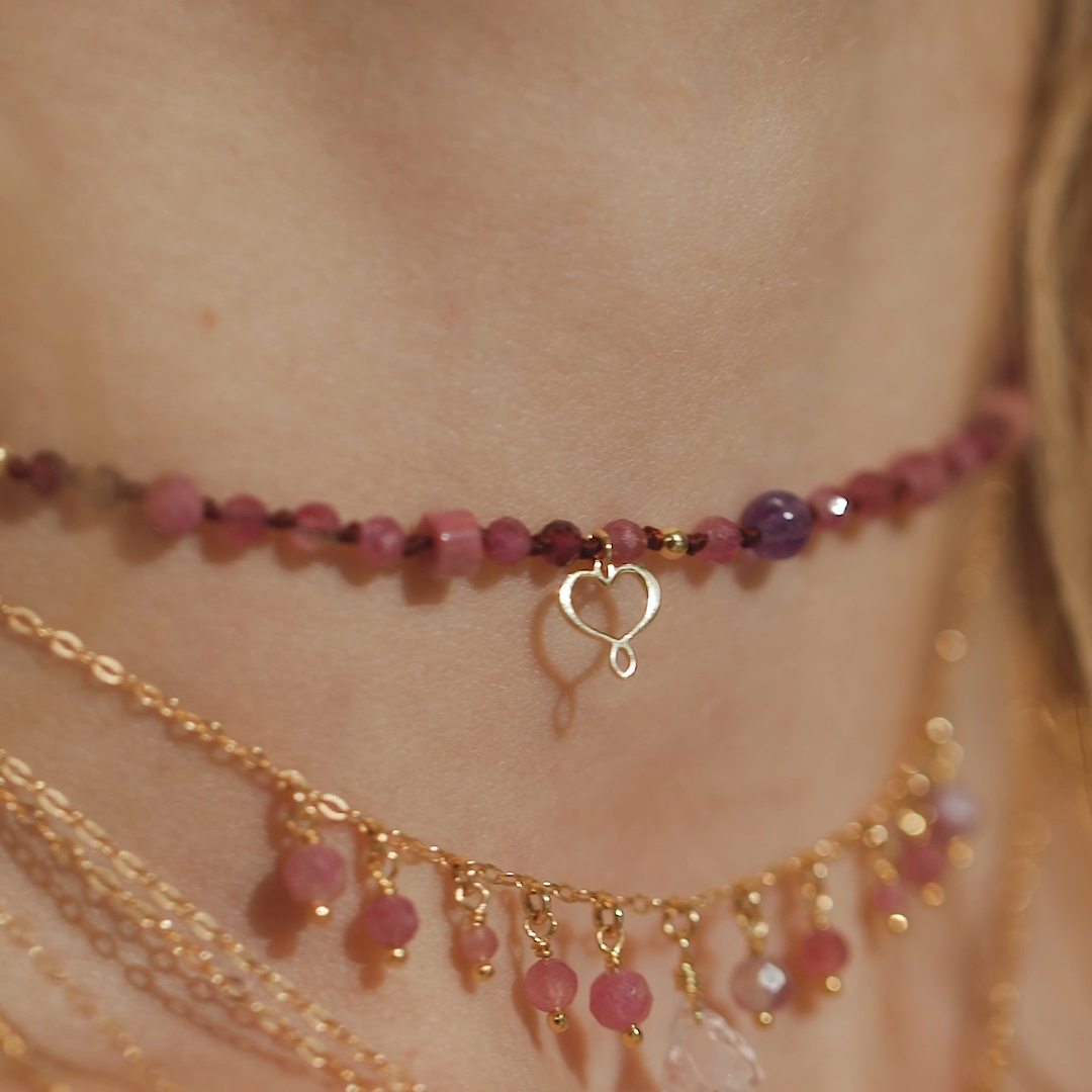 GIROCOLLO NODI TORMALINA ROSA