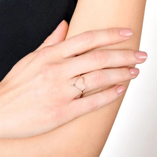 ANELLO CUORE ORO E DIAMANTE - Tangredi Gioielleria