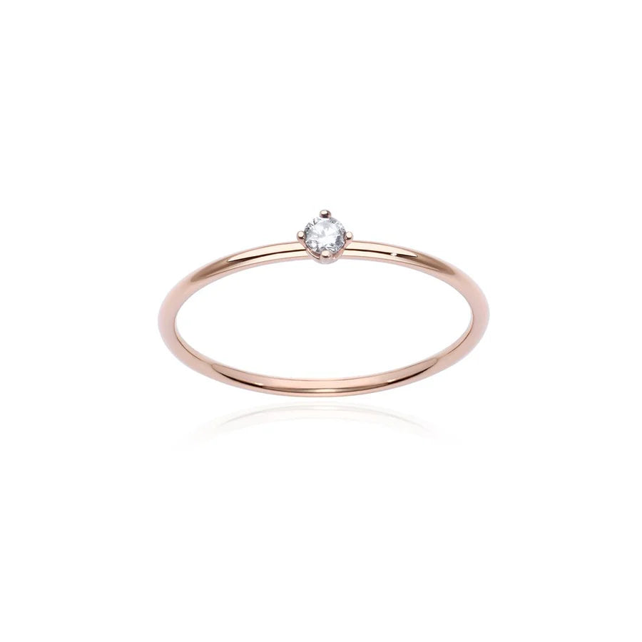 ANELLO SOLITARIO ORO E DIAMANTE - Tangredi Gioielleria