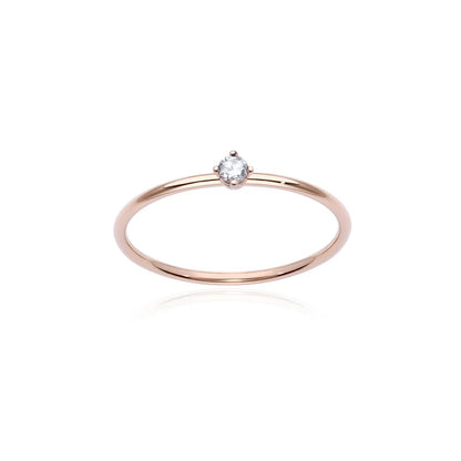 ANELLO SOLITARIO ORO E DIAMANTE - Tangredi Gioielleria