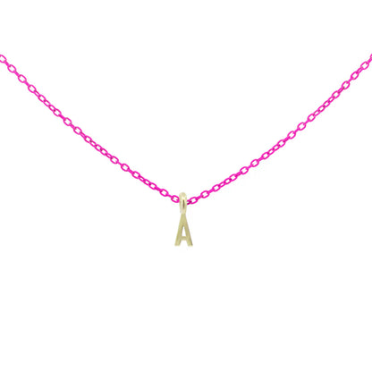 GIROCOLLO SMALTO FUCSIA FLUO E LETTERA ORO - Tangredi Gioielleria