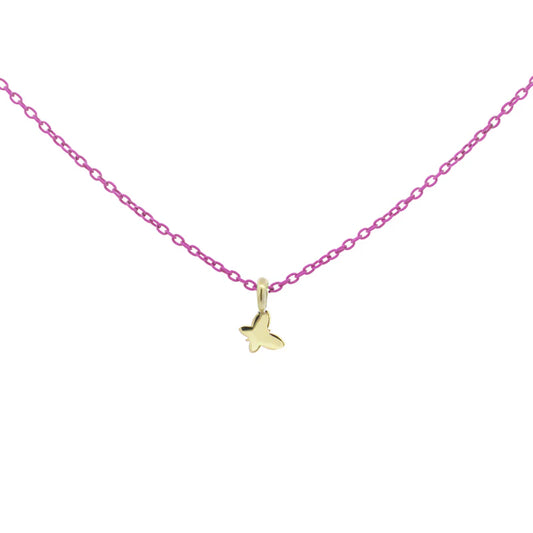 GIROCOLLO SMALTO AMARENA E FARFALLA ORO - Tangredi Gioielleria