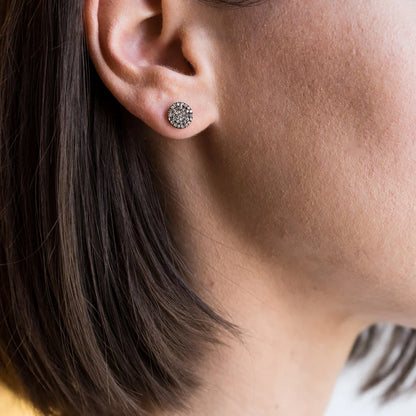 ORECCHINO BIG PAILLETTE ORO E DIAMANTI BROWN - Tangredi Gioielleria