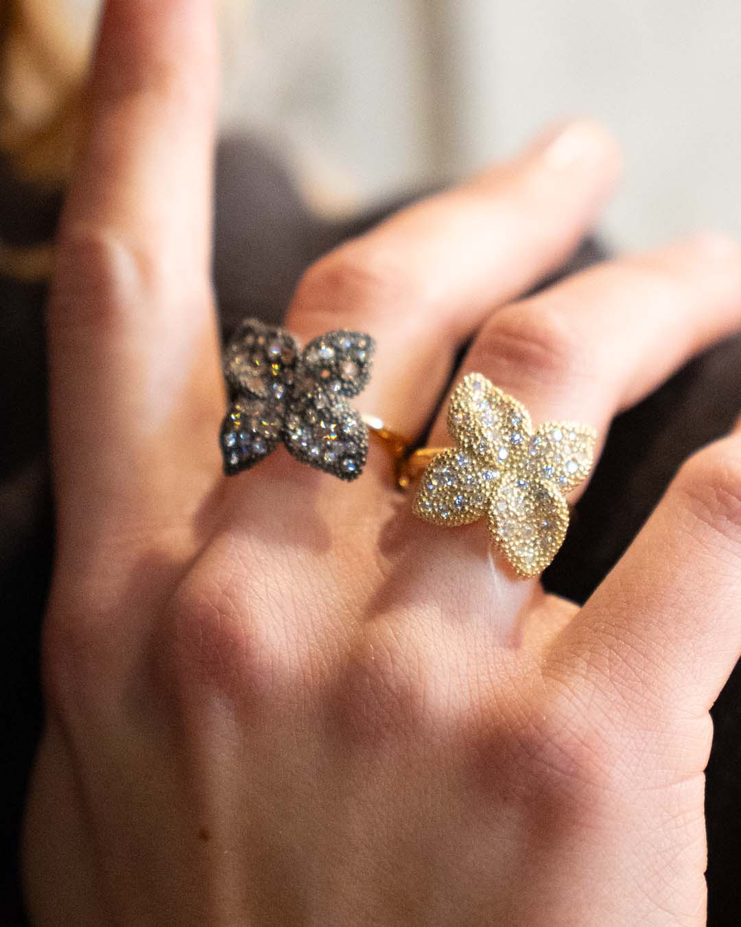 ANELLO FIORE PAVE' - Tangredi Gioielleria