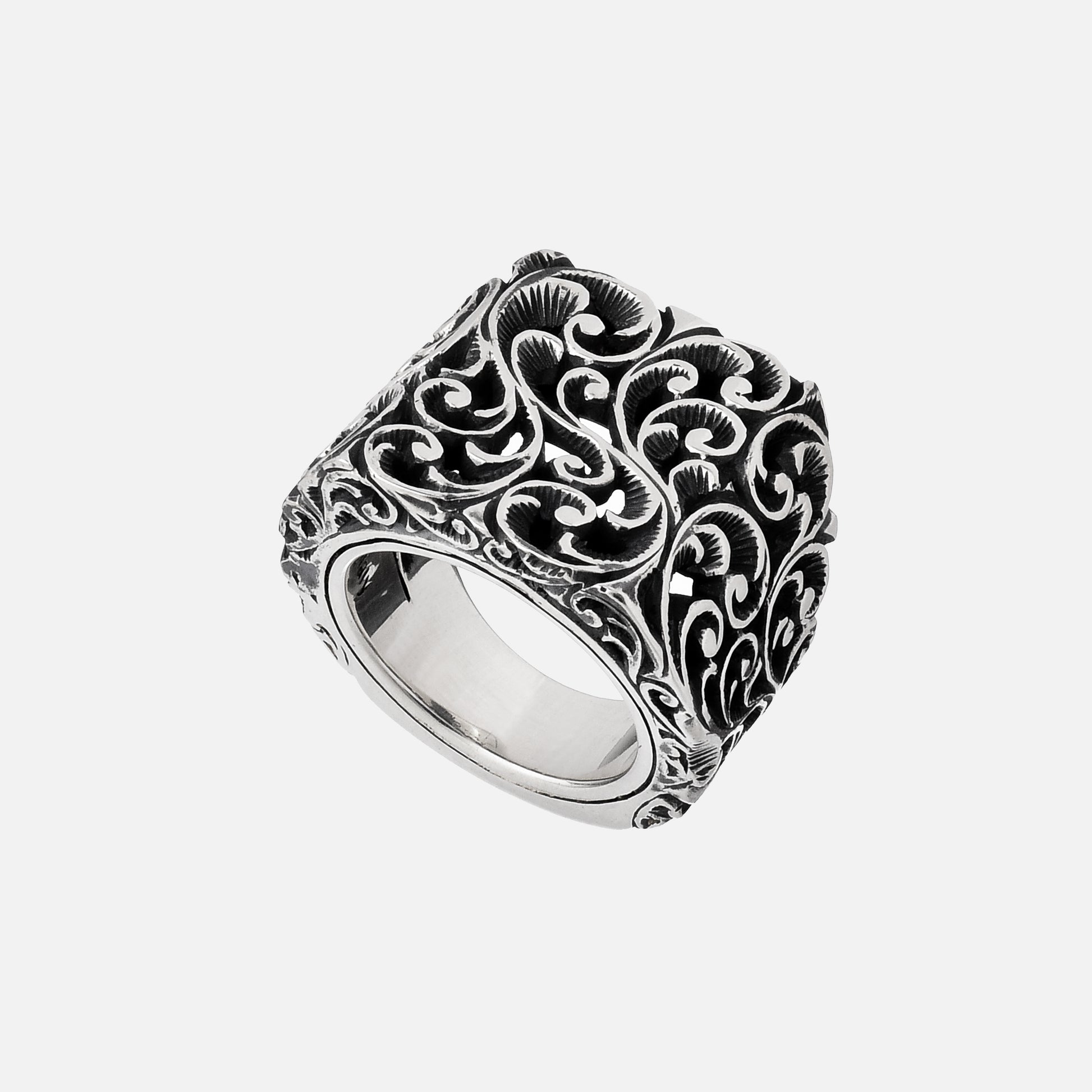 ANELLO CHEVALIER SQUADRATO ARGENTO - Tangredi Gioielleria